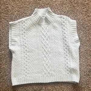 Chic Cable Knit Turtleneck Sweater - Light blue